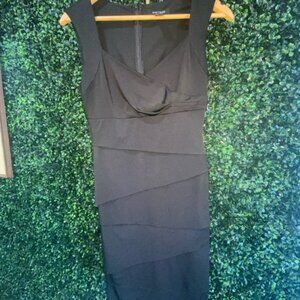 White House Black‎ Market Gray and Blue Pleated Sheath Dress